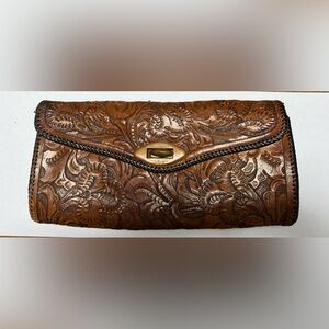 Vintage Brown Embossed Leather Wallet